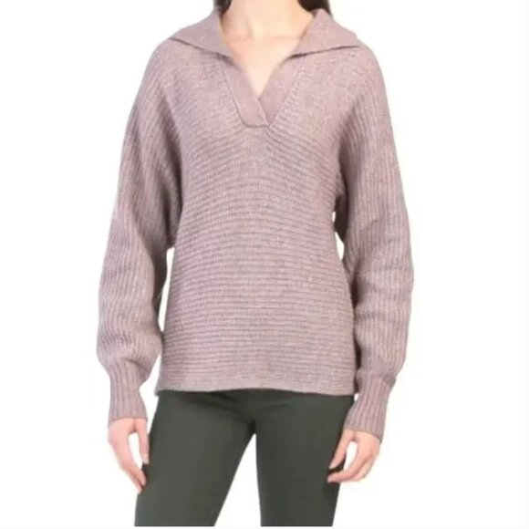 Cupcakes and Cashmere Shawl Collar V-Neck Long Sleeve Knit Sweater - Picture 1 of 4